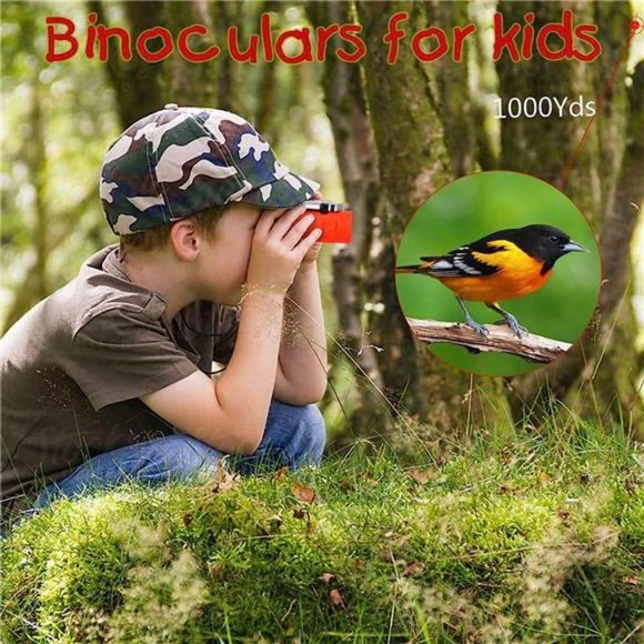 Binoculars for Kids, Compact High Resolution Shockproof Binoculars 12X25(Orange) - Picture 4 of 6